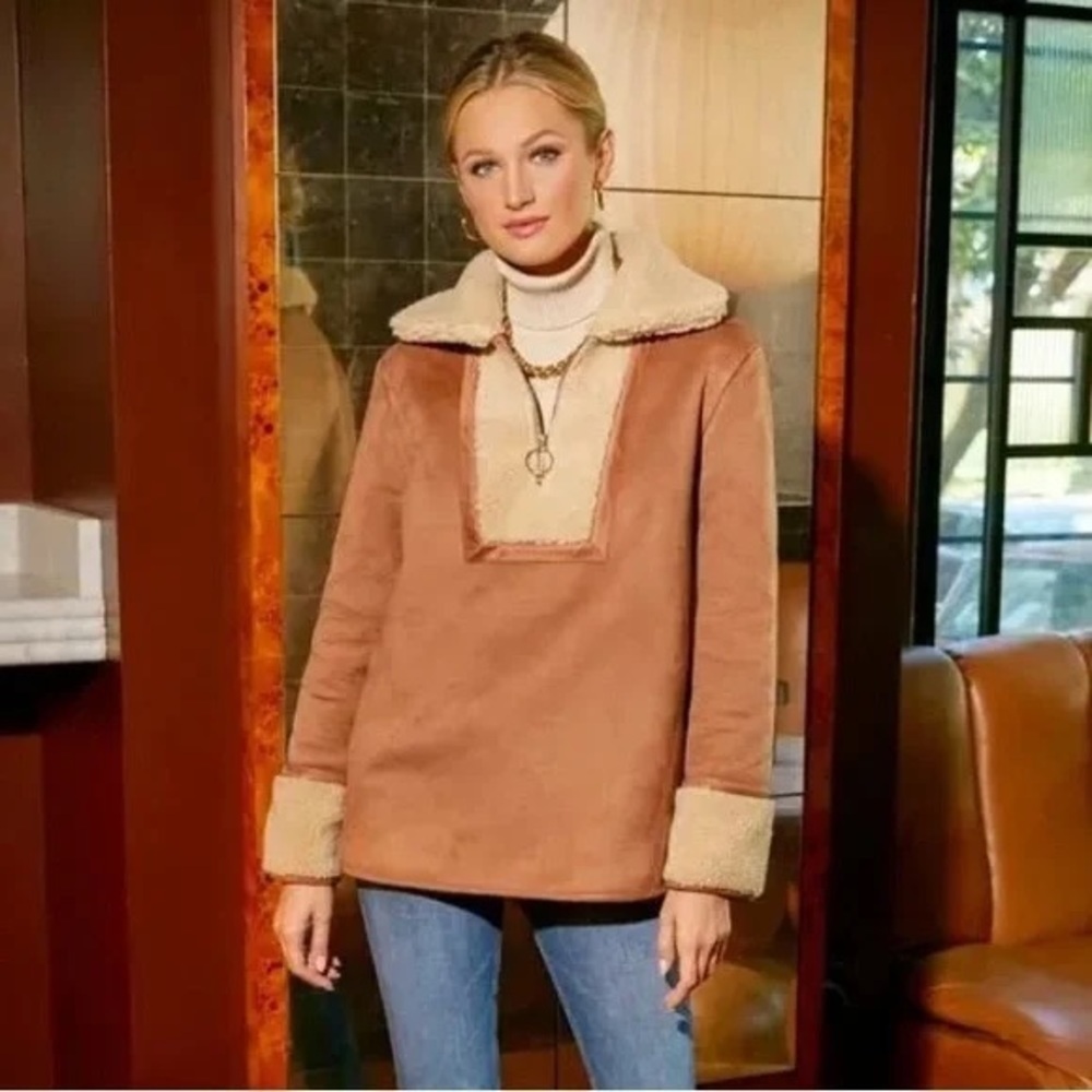 Tuckernuck Stella Shearling Jacket Sherpa Lined in Tan​​​​
